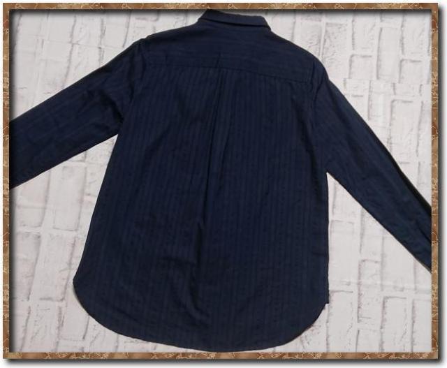 デプレ 比翼ストライプ長袖シャツ 濃紺 < ブランド  デプレ 比翼ストライプ長袖シャツ 濃紺 < ブランドの