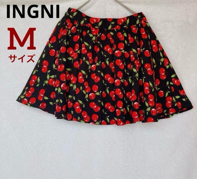 INGNI フレアスカート ミニスカート ミニスカ チェリー柄 M サブカル N2m < ブランド INGNI フレアスカート ミニスカート ミニスカ チェリー柄 M サブカル N2m < ブランドの