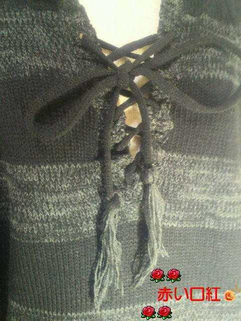 Mサイズ〜*ボーダーニットフード付ポンチョボリューム・フリッジグレー < 女性ファッション  Mサイズ〜*ボーダーニットフード付ポンチョボリューム・フリッジグレー < 女性ファッションの