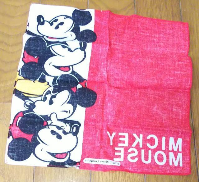 昭和レトロミッキーマウスハンカチビンテージシワ有り < アニメ/コミック/キャラクター  昭和レトロミッキーマウスハンカチビンテージシワ有り < アニメ/コミック/キャラクターの
