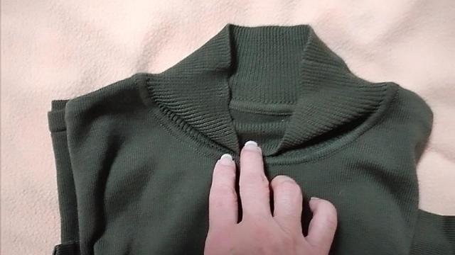 薄手の長袖ニット モスグリーン ハイネック Lサイズ < 女性ファッション  薄手の長袖ニット モスグリーン ハイネック Lサイズ < 女性ファッションの