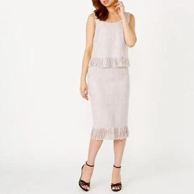 ◆rienda/リエンダ◆フリンジツイードミディワンピース★グレーS*ギャルコーデ♪ < ブランド ◆rienda/リエンダ◆フリンジツイードミディワンピース★グレーS*ギャルコーデ♪ < ブランドの