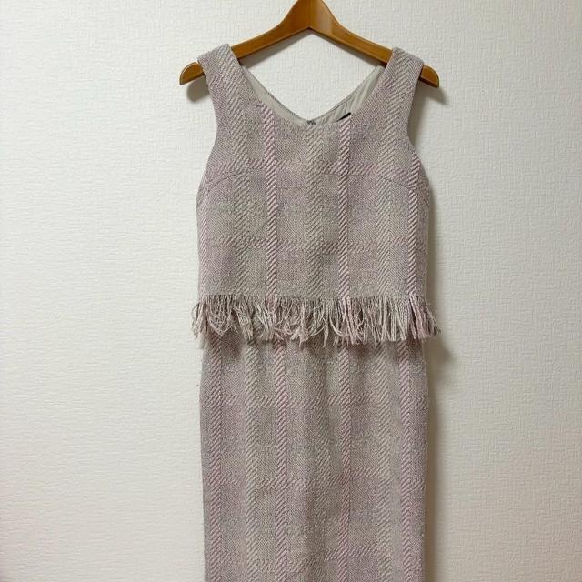 ◆rienda/リエンダ◆フリンジツイードミディワンピース★グレーS*ギャルコーデ♪ < ブランド ◆rienda/リエンダ◆フリンジツイードミディワンピース★グレーS*ギャルコーデ♪ < ブランドの