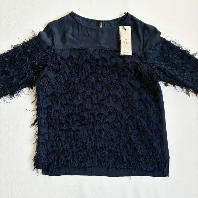 ◆新品◆1.5万◆アイマサイエ◆フリンジ切替ブラウス◆オケージョン◆ネイビー◆M < 女性ファッション ◆新品◆1.5万◆アイマサイエ◆フリンジ切替ブラウス◆オケージョン◆ネイビー◆M < 女性ファッションの