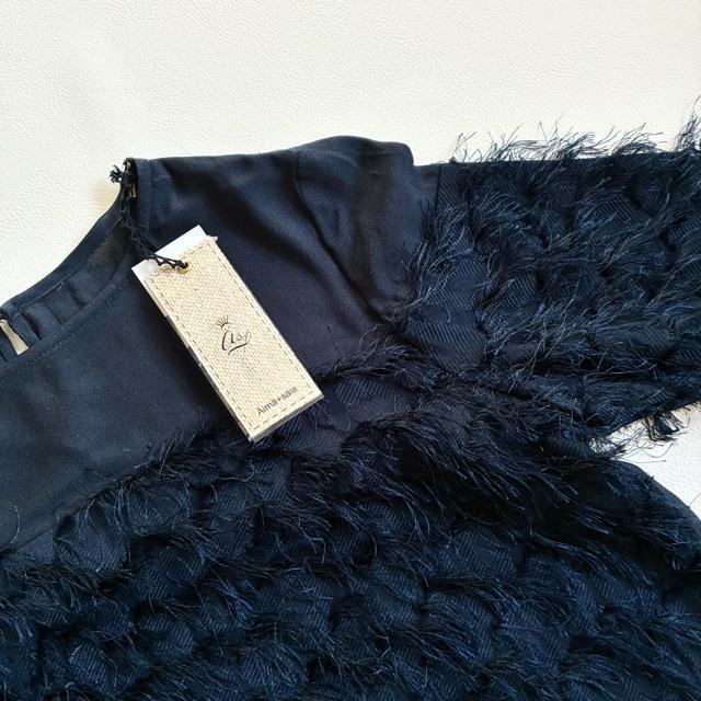 ◆新品◆1.5万◆アイマサイエ◆フリンジ切替ブラウス◆オケージョン◆ネイビー◆M < 女性ファッション ◆新品◆1.5万◆アイマサイエ◆フリンジ切替ブラウス◆オケージョン◆ネイビー◆M < 女性ファッションの