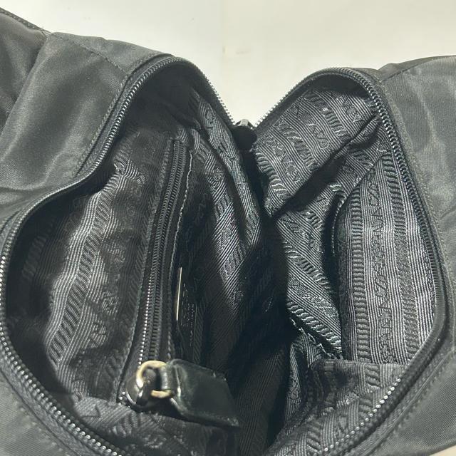 PRADA �v���_ �O�p���S�v���[�g �|�R�m �i�C���� ���U�[ �n���h�o�b�O �u���b�N �V���o�[���� �� �u�����h�� 