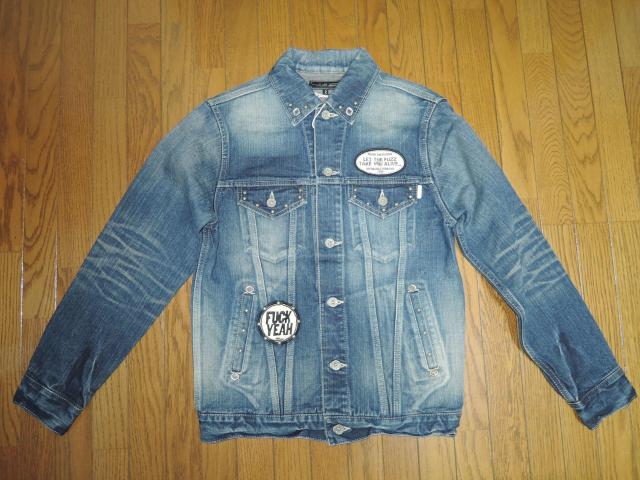 新品 ROUGH AND RUGGED ラフアンドラゲッド ウオッシュ加工 デニム ジャケット 2 インディゴ ワッペン スカル < 男性ファッション  新品 ROUGH AND RUGGED ラフアンドラゲッド ウオッシュ加工 デニム ジャケット 2 インディゴ ワッペン スカル < 男性ファッションの
