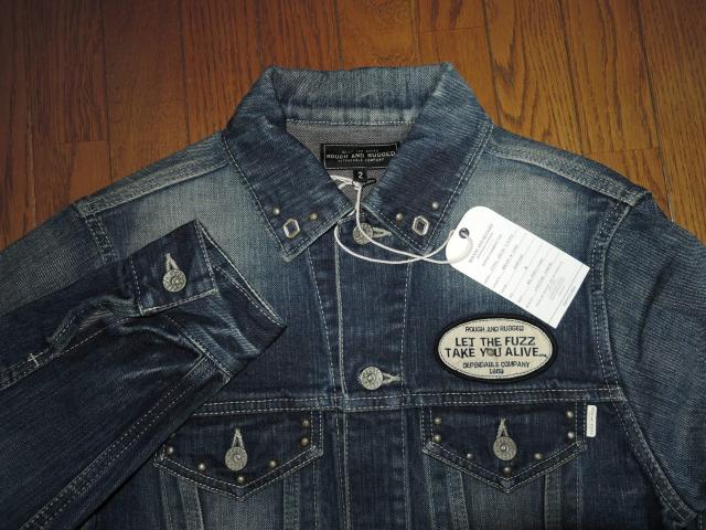 新品 ROUGH AND RUGGED ラフアンドラゲッド ウオッシュ加工 デニム ジャケット 2 インディゴ ワッペン スカル < 男性ファッション  新品 ROUGH AND RUGGED ラフアンドラゲッド ウオッシュ加工 デニム ジャケット 2 インディゴ ワッペン スカル < 男性ファッションの