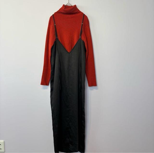 【コーデセット】レトロガール★チコ キャミワンピース リブニット レッド&ブラック < 女性ファッション 【コーデセット】レトロガール★チコ キャミワンピース リブニット レッド&ブラック < 女性ファッションの