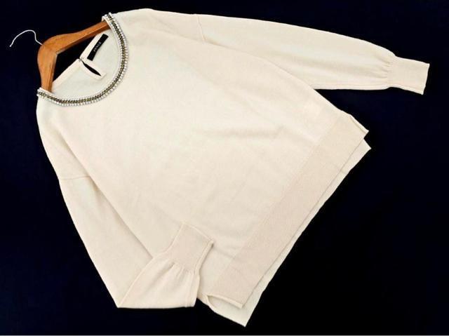 美品☆FONCE(フォンセ)ビジューネックニットカットソー☆ < ブランド 美品☆FONCE(フォンセ)ビジューネックニットカットソー☆ < ブランドの