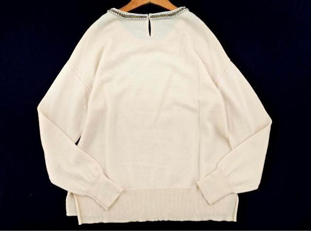 美品☆FONCE(フォンセ)ビジューネックニットカットソー☆ < ブランド 美品☆FONCE(フォンセ)ビジューネックニットカットソー☆ < ブランドの