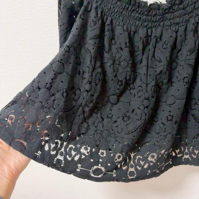 ◆ZARA/ザラ◆総レースオフショルトップス★ブラックM♪秋コーデ < ブランド  ◆ZARA/ザラ◆総レースオフショルトップス★ブラックM♪秋コーデ < ブランドの