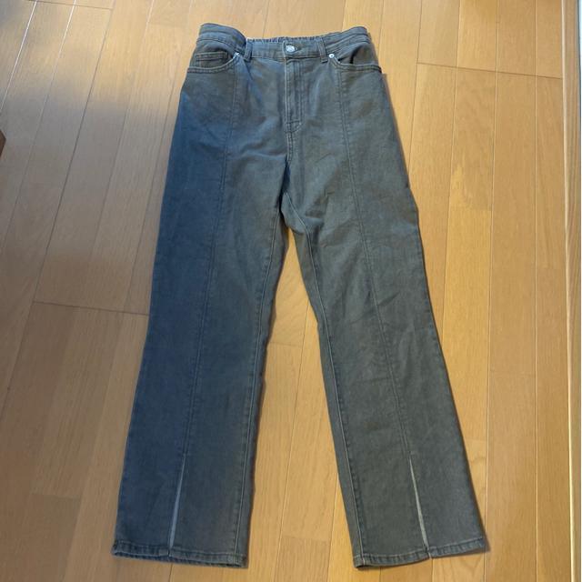 前スリット入りパンツ/レディースグレーデニムズボン/サイズL/ < 女性ファッション  前スリット入りパンツ/レディースグレーデニムズボン/サイズL/  < 女性ファッションの
