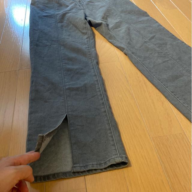 前スリット入りパンツ/レディースグレーデニムズボン/サイズL/ < 女性ファッション  前スリット入りパンツ/レディースグレーデニムズボン/サイズL/ < 女性ファッションの