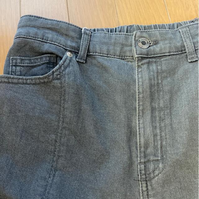 前スリット入りパンツ/レディースグレーデニムズボン/サイズL/ < 女性ファッション  前スリット入りパンツ/レディースグレーデニムズボン/サイズL/ < 女性ファッションの