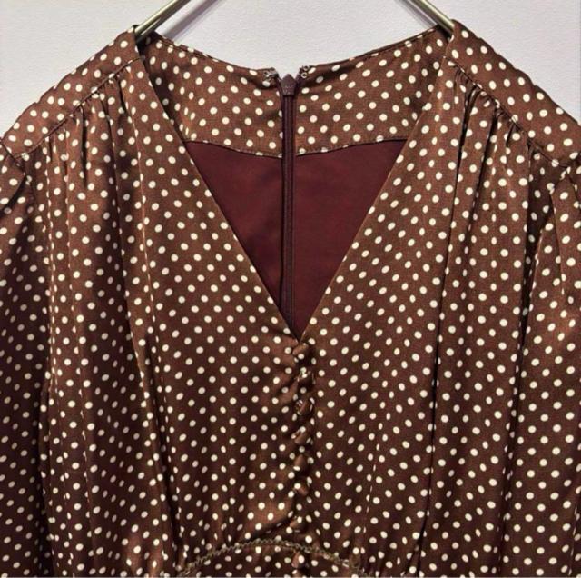 【新品】Lily Brown リリーブラウン ギャザー オールインワン つなぎ ワンピース ドット ブラウン オールインワン 長袖 < 女性ファッション 【新品】Lily Brown リリーブラウン ギャザー オールインワン つなぎ ワンピース ドット ブラウン オールインワン 長袖 < 女性ファッションの