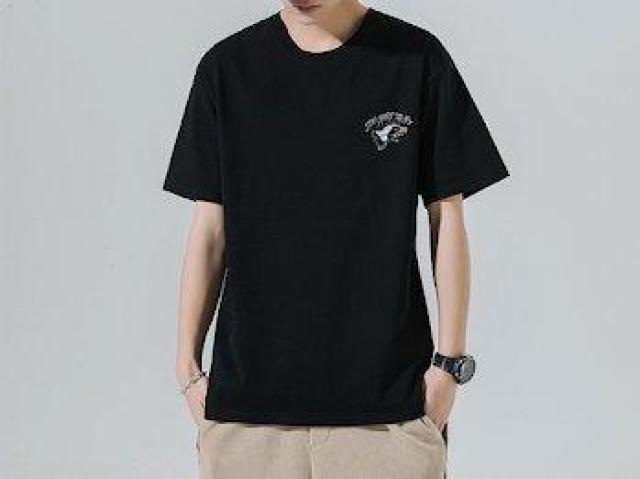 ワンポイント Tシャツ オフショル ストリート ブラック < 男性ファッション ワンポイント Tシャツ オフショル ストリート ブラック < 男性ファッションの