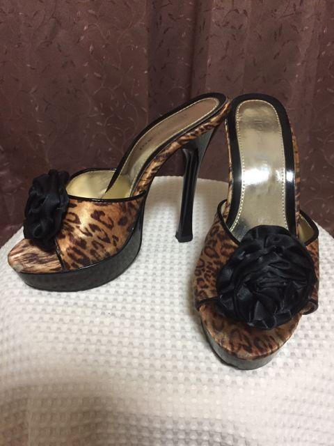 134.ひょう柄ハイヒールミュール ☆黒コサ☆サイズS < 女性ファッション  134.ひょう柄ハイヒールミュール ☆黒コサ☆サイズS  < 女性ファッションの