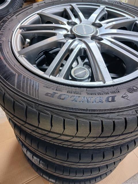 155 65 14 夏タイヤ、アルミセット < 自動車/バイク 155 65 14 夏タイヤ、アルミセット < 自動車/バイク