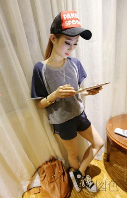 ☆人気☆ラグラン切り返し☆ショートP上下セット☆デニC < 女性ファッション  ☆人気☆ラグラン切り返し☆ショートP上下セット☆デニC  < 女性ファッションの