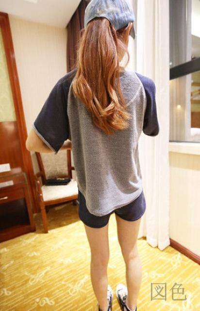 ☆人気☆ラグラン切り返し☆ショートP上下セット☆デニC < 女性ファッション  ☆人気☆ラグラン切り返し☆ショートP上下セット☆デニC < 女性ファッションの