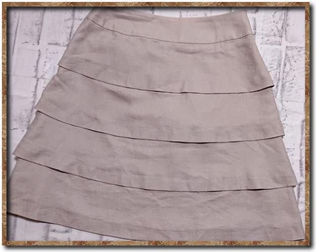 クチュールブローチ リボン付きティアードスカート 薄茶 < ブランド  クチュールブローチ リボン付きティアードスカート 薄茶 < ブランドの