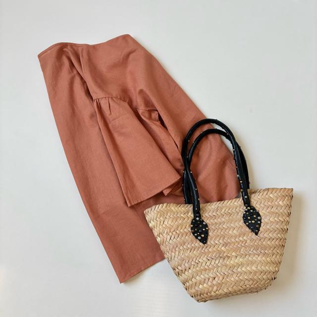 ◆美品◆チャオパニックティピー◆リネン混 五分袖ブラウス◆綿麻◆オレンジ◆フリー < 女性ファッション  ◆美品◆チャオパニックティピー◆リネン混 五分袖ブラウス◆綿麻◆オレンジ◆フリー < 女性ファッションの