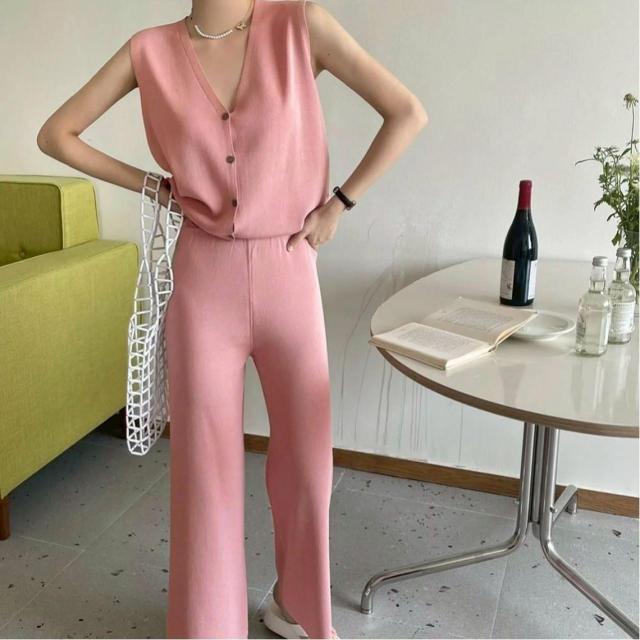 ◆Aimoon購入◆冷感タッチニットパンツ★ピンク*韓国ファッション*美品♪ < 女性ファッション  ◆Aimoon購入◆冷感タッチニットパンツ★ピンク*韓国ファッション*美品♪  < 女性ファッションの