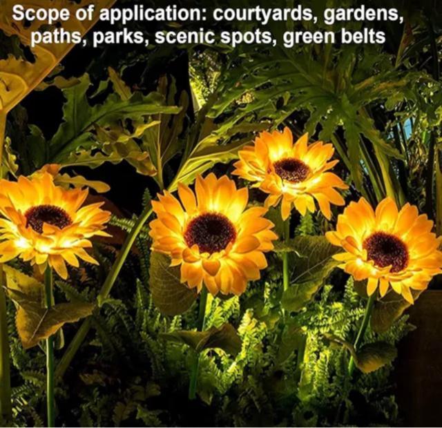 ソーラーライト ひまわり ガーデンライト led 花 ガーデニング 造花 自動点灯 光センサー 庭 3つの花 向日葵 ヒマワリ < ペット/手芸/園芸 ソーラーライト ひまわり ガーデンライト led 花 ガーデニング 造花 自動点灯 光センサー 庭 3つの花 向日葵 ヒマワリ < ペット/手芸/園芸の