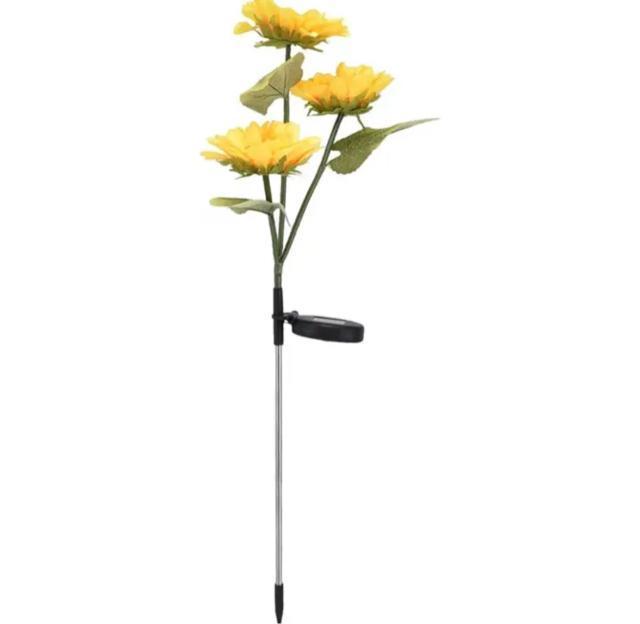 ソーラーライト ひまわり ガーデンライト led 花 ガーデニング 造花 自動点灯 光センサー 庭 3つの花 向日葵 ヒマワリ < ペット/手芸/園芸 ソーラーライト ひまわり ガーデンライト led 花 ガーデニング 造花 自動点灯 光センサー 庭 3つの花 向日葵 ヒマワリ < ペット/手芸/園芸の
