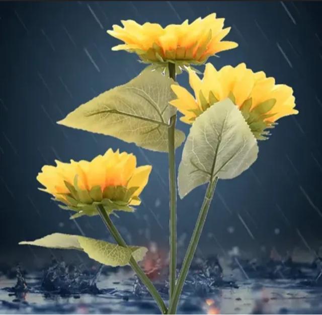 ソーラーライト ひまわり ガーデンライト led 花 ガーデニング 造花 自動点灯 光センサー 庭 3つの花 向日葵 ヒマワリ < ペット/手芸/園芸 ソーラーライト ひまわり ガーデンライト led 花 ガーデニング 造花 自動点灯 光センサー 庭 3つの花 向日葵 ヒマワリ < ペット/手芸/園芸の