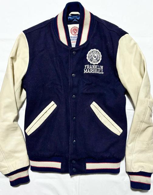 FRANLIN MARSHALL フランクリンマーシャル 3.5万円程 レザー 革 袖 スタジャン イタリアITALY海外ブランド < 男性ファッション FRANLIN MARSHALL フランクリンマーシャル 3.5万円程 レザー 革 袖 スタジャン イタリアITALY海外ブランド < 男性ファッションの