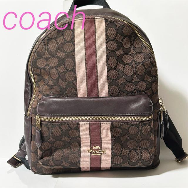 COACH �R�[�` F68034 �V�O�l�`���[ �L�����o�X ���U�[ �����b�N�T�b�N �o�b�N�p�b�N ���f�B�[�X �u���E��  �� �u�����h�� 