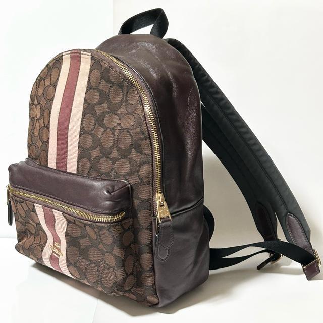 COACH �R�[�` F68034 �V�O�l�`���[ �L�����o�X ���U�[ �����b�N�T�b�N �o�b�N�p�b�N ���f�B�[�X �u���E�� �� �u�����h�� 