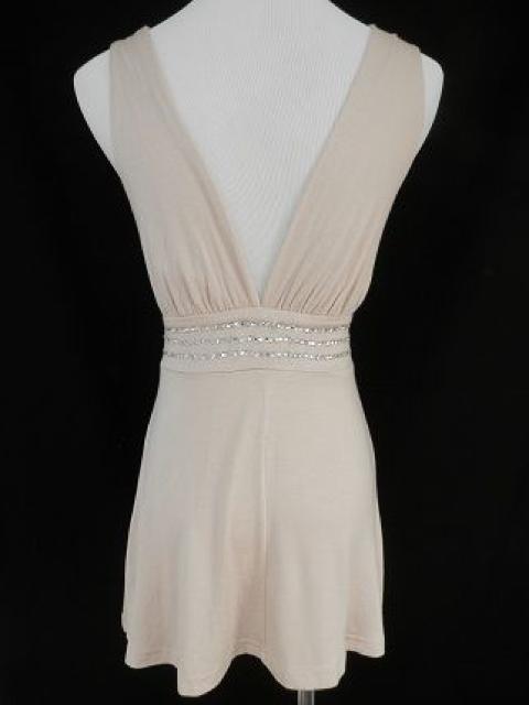 ベージュシルバーラインストーンVカットチュニックタンク < ブランド ベージュシルバーラインストーンVカットチュニックタンク < ブランドの