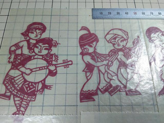 中国剪紙 切り絵 音楽 民族衣装 6枚まとめて < ホビー  中国剪紙 切り絵 音楽 民族衣装 6枚まとめて < ホビーの