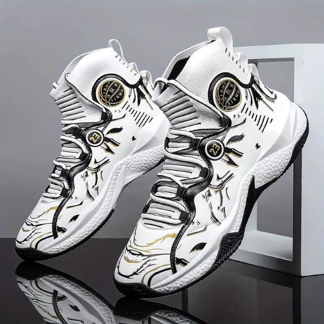 特別提供品3990円★メンズトレンディなハイカット耐久性のあるバスケットボールシューズ 赤、白 27cm < 男性ファッション  特別提供品3990円★メンズトレンディなハイカット耐久性のあるバスケットボールシューズ 赤、白 27cm < 男性ファッションの