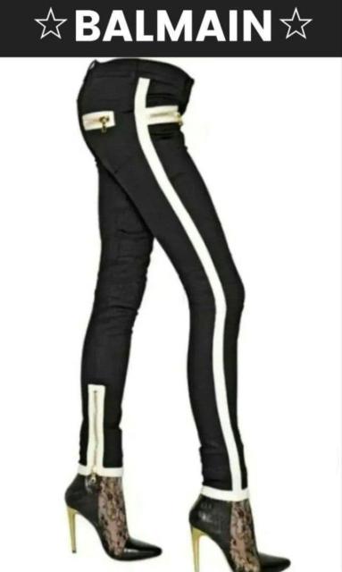 美品★BALMAIN★レディース/ストレッチバイカー/サイドラインデニムパンツ★バイカラー < 女性ファッション 美品★BALMAIN★レディース/ストレッチバイカー/サイドラインデニムパンツ★バイカラー < 女性ファッションの