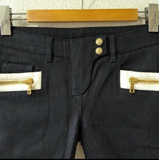 美品★BALMAIN★レディース/ストレッチバイカー/サイドラインデニムパンツ★バイカラー < 女性ファッション 美品★BALMAIN★レディース/ストレッチバイカー/サイドラインデニムパンツ★バイカラー < 女性ファッションの