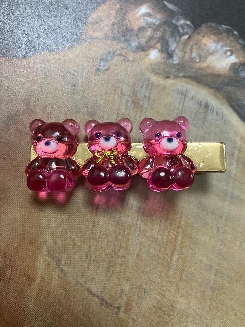 ハンドメイド レジン くま ヘアクリップ < 女性ファッション  ハンドメイド レジン くま ヘアクリップ  < 女性ファッションの