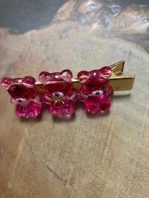 ハンドメイド レジン くま ヘアクリップ < 女性ファッション  ハンドメイド レジン くま ヘアクリップ < 女性ファッションの