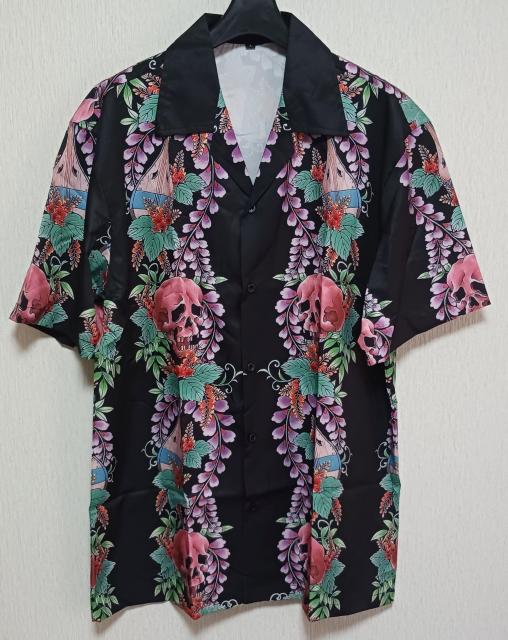 新品●スカルプリント●アロハシャツ 半袖●L < 男性ファッション  新品●スカルプリント●アロハシャツ 半袖●L  < 男性ファッションの