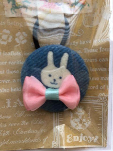 ハンドメイド ヘアゴム 特大 くるみボタン おめかしうさちゃん♪ < 女性ファッション  ハンドメイド ヘアゴム 特大 くるみボタン おめかしうさちゃん♪ < 女性ファッションの
