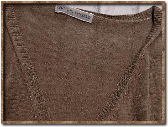 ツモリチサト ラメ入りカットカーディガン 茶 < ブランド ツモリチサト ラメ入りカットカーディガン 茶 < ブランドの