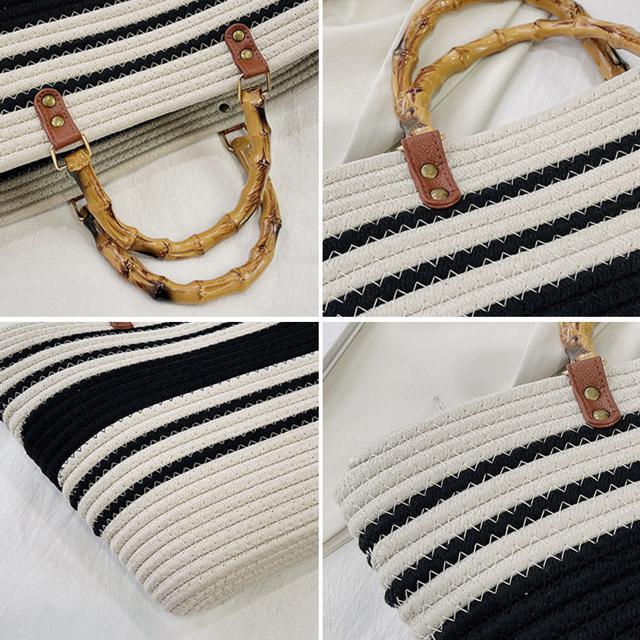 送料無料 新品 かごバッグ 大容量トートバッグ配色カバン < 女性ファッション  送料無料 新品 かごバッグ 大容量トートバッグ配色カバン < 女性ファッションの