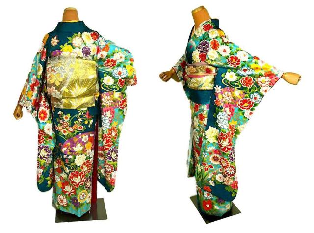 【最高峰】新品同様 暈染め 金糸シシュウ 金彩 花尽し 流水 振袖・長襦袢セット 身丈168.5cm 裄丈65.5cm T3578 < 女性ファッション  【最高峰】新品同様 暈染め 金糸シシュウ 金彩 花尽し 流水 振袖・長襦袢セット 身丈168.5cm 裄丈65.5cm T3578 < 女性ファッションの