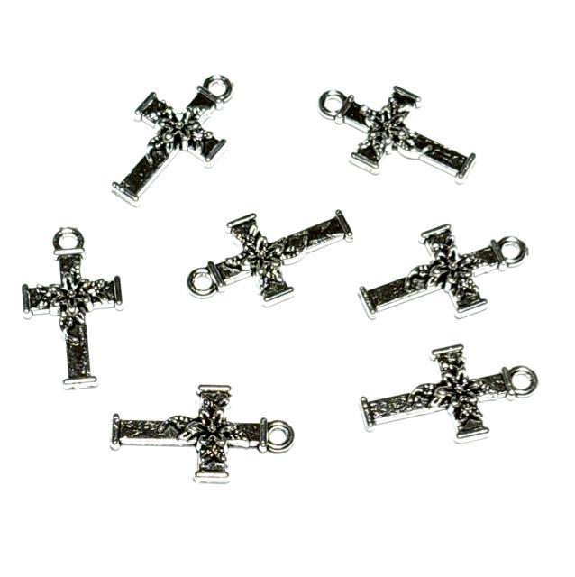 5033 銀色の小さいクロス 百合模様 7個 金属パーツ アクセサリーチャーム ハンドメイド材料 < ペット/手芸/園芸 5033 銀色の小さいクロス 百合模様 7個 金属パーツ アクセサリーチャーム ハンドメイド材料 < ペット/手芸/園芸の