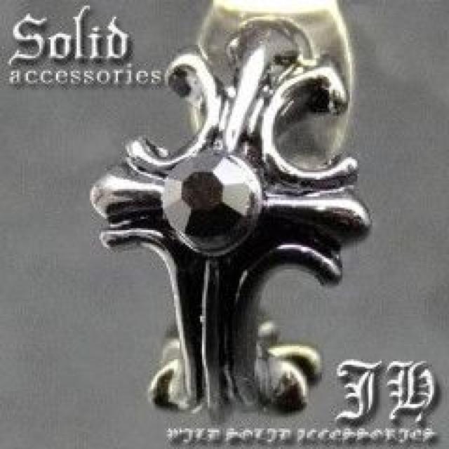 最高級.存在感【プラチナ】クロスフレアループ ピアス ブラック < 男性アクセサリー/時計 最高級.存在感【プラチナ】クロスフレアループ ピアス ブラック < 男性アクセサリー/時計の