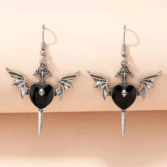 新品★ウイングハートクロスシルエットフックピアス/ブラック < 女性アクセサリー/時計  新品★ウイングハートクロスシルエットフックピアス/ブラック  < 女性アクセサリー/時計の
