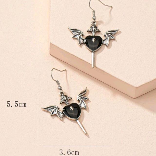 新品★ウイングハートクロスシルエットフックピアス/ブラック < 女性アクセサリー/時計  新品★ウイングハートクロスシルエットフックピアス/ブラック < 女性アクセサリー/時計の